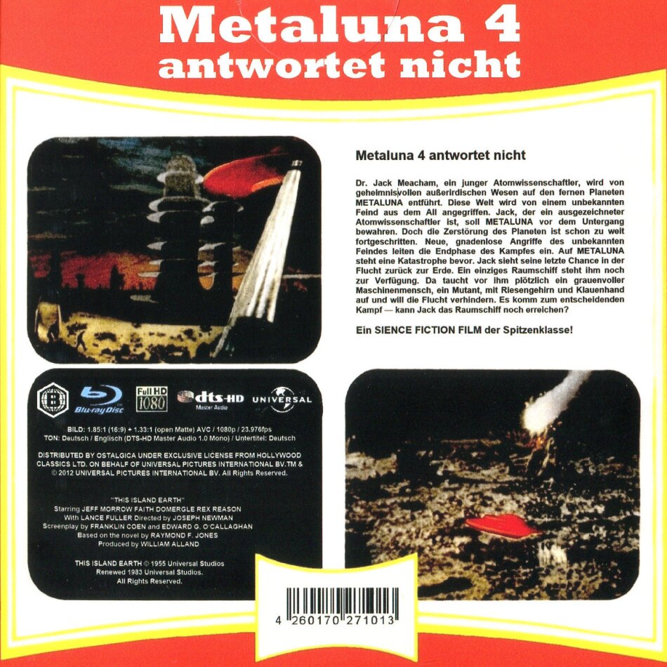 Metaluna 4 antwortet nicht I Blu ray im Mini- Laserdisc Format - Kartonstecktasche - sehr Rar