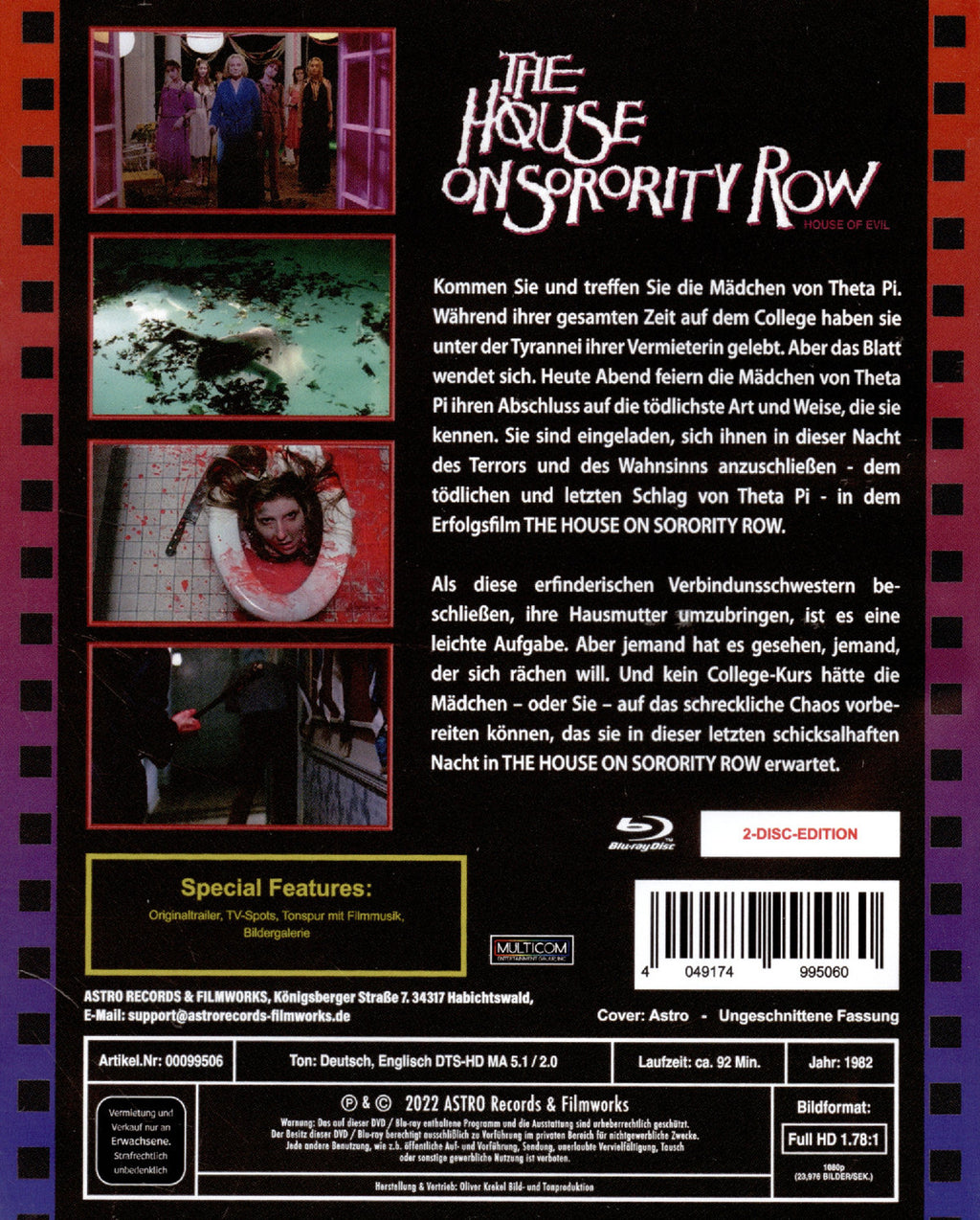 House on Sorority Row - Full-Sleeve Scanavo Box - 2 Discs - limitiert auf 125 Stück