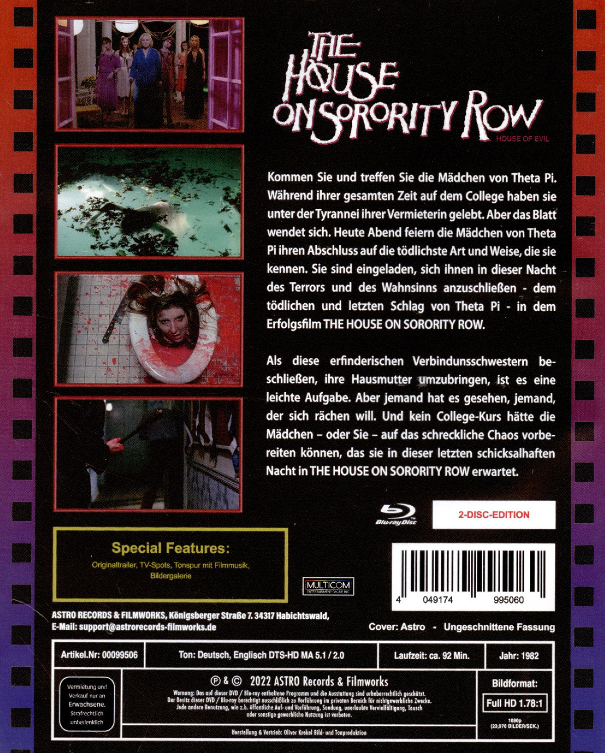 House on Sorority Row - Full-Sleeve Scanavo Box - 2 Discs - limitiert auf 125 Stück
