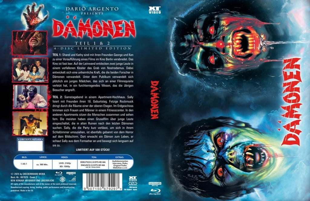 Dämonen 1 & 2 Double Feature (4K UHD) Uncut I 4-Disc Limited Edition Mediabook (Cover 2 wattiert) - limitiert auf 500 Stück
