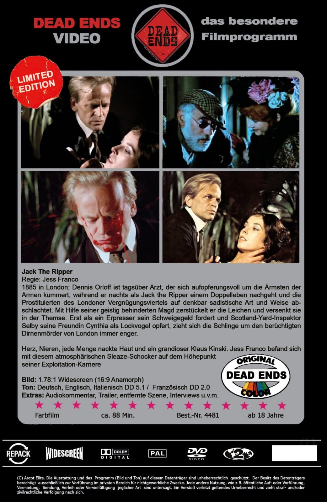 Jack the Ripper I gr. Hartbox - Dead Ends - Lim. 25