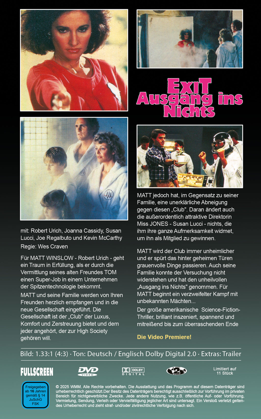 WES CRAVENS EXIT - AUSGANG INS NICHTS I VHS Retro Edition - DVD - AMS - Lim. 11