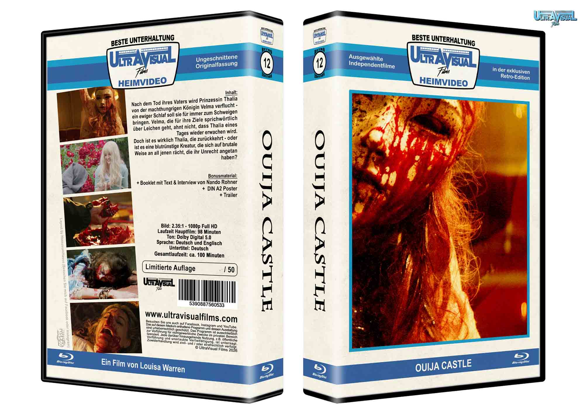 OUIJA CASTLE I Uncut - VHS Retro Box - BR - UltraVisual  - Lim. 50