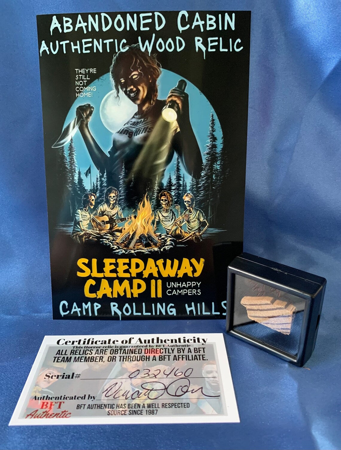 Sleepaway Camp 2 I Abandoned Cabin Authentic Wood Relic Certificate