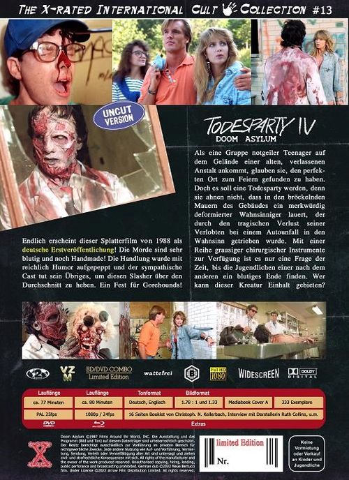 TODESPARTY 4 – DOOM ASYLUM I Mediabook - X-Rated - Cover A - Lim. 333