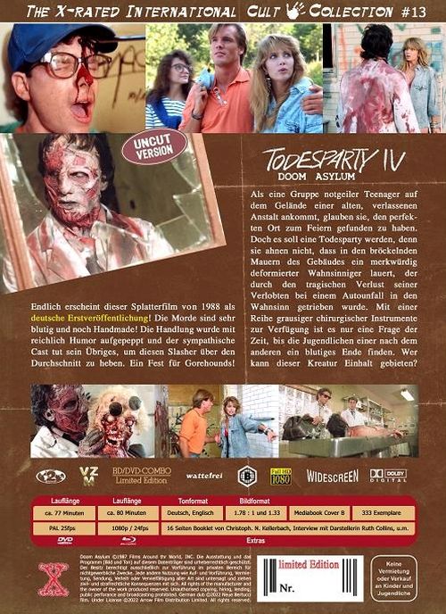 TODESPARTY 4 – DOOM ASYLUM I Mediabook - X-Rated - Cover B - Lim. 333